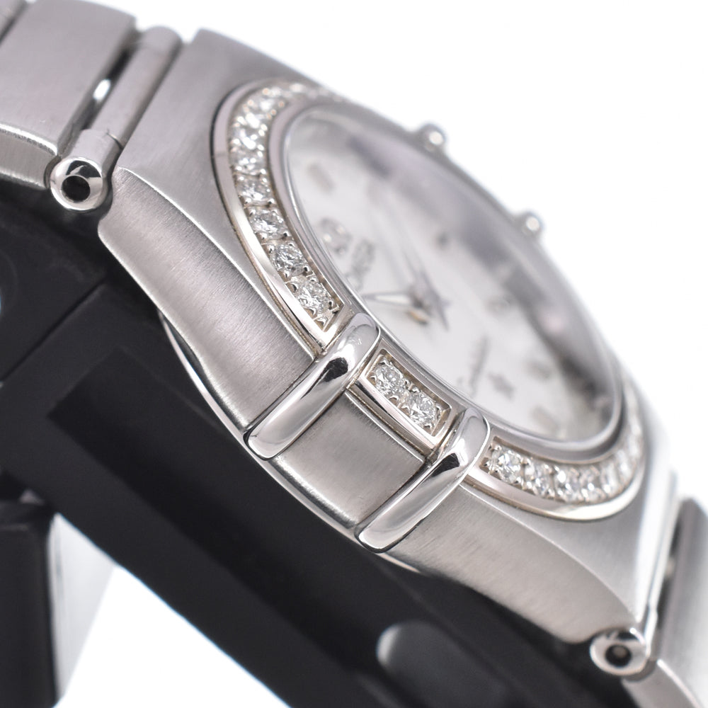 Omega Constellation Quartz Stainless Steel With Diamond Bezel And Markers Watch (Pre-Owned)