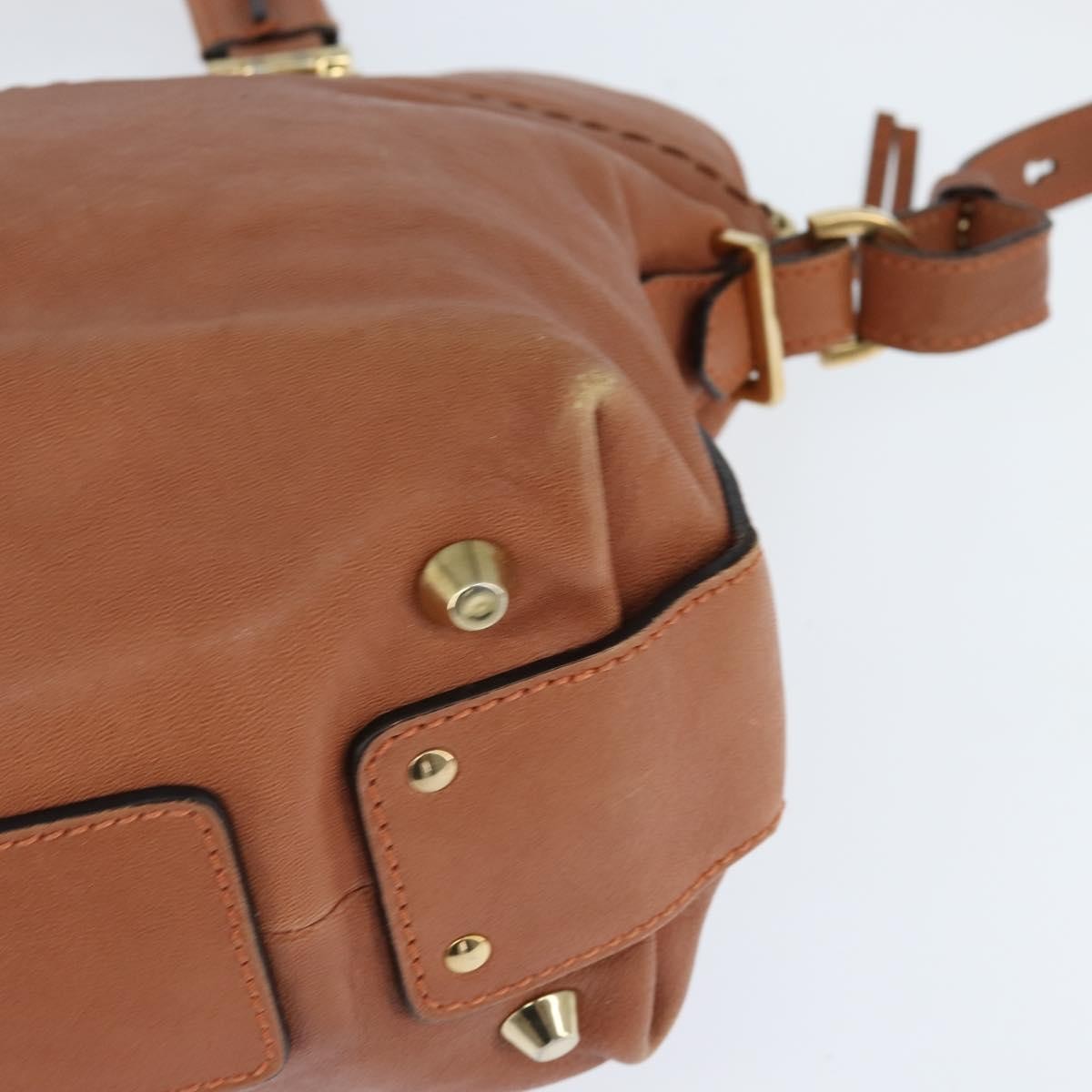 Chloe Angie Tote Leather Brown Leather Tote Bag Bag (Pre-Owned)