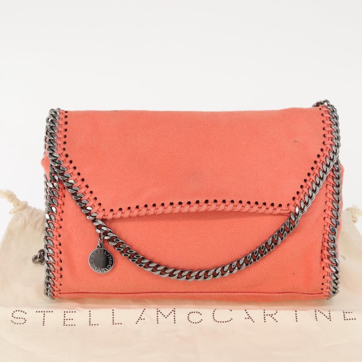 Stella Mccartney Falabella Fold Over Flap Shaggy Deer Orange Polyester Shoulder Bag Bag (Pre-Owned)