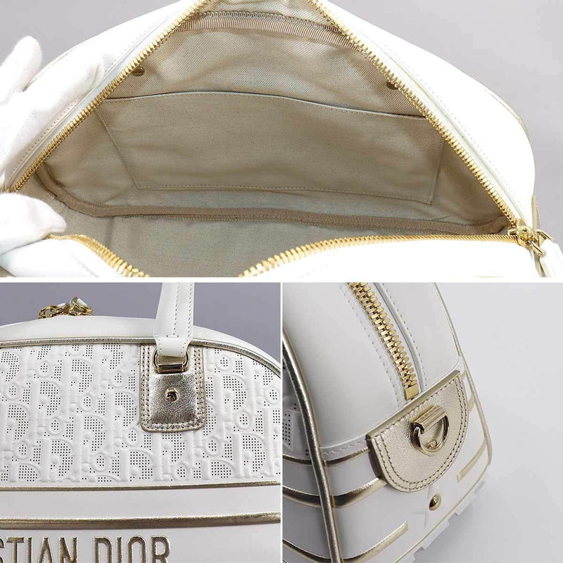 Dior Vibe Seau White Leather Travel Bag (Pre-Owned)