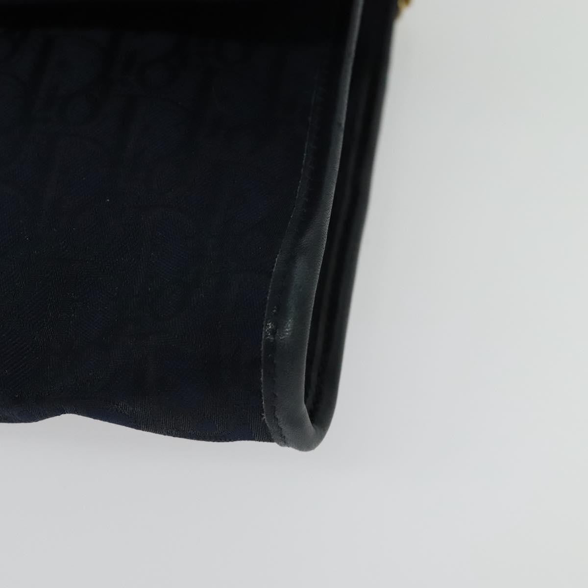 Christian Dior Vintage Chain Flap Diorissimo Canvas Navy Canvas Shoulder Bag Bag (Pre-Owned)