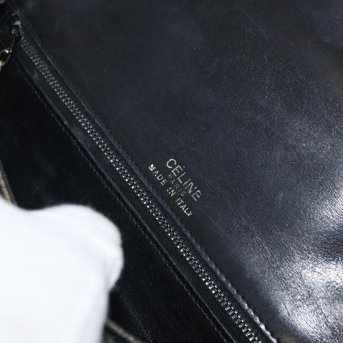 Celine Shoulder Leather Black Leather Shoulder Bag Bag (Pre-Owned)