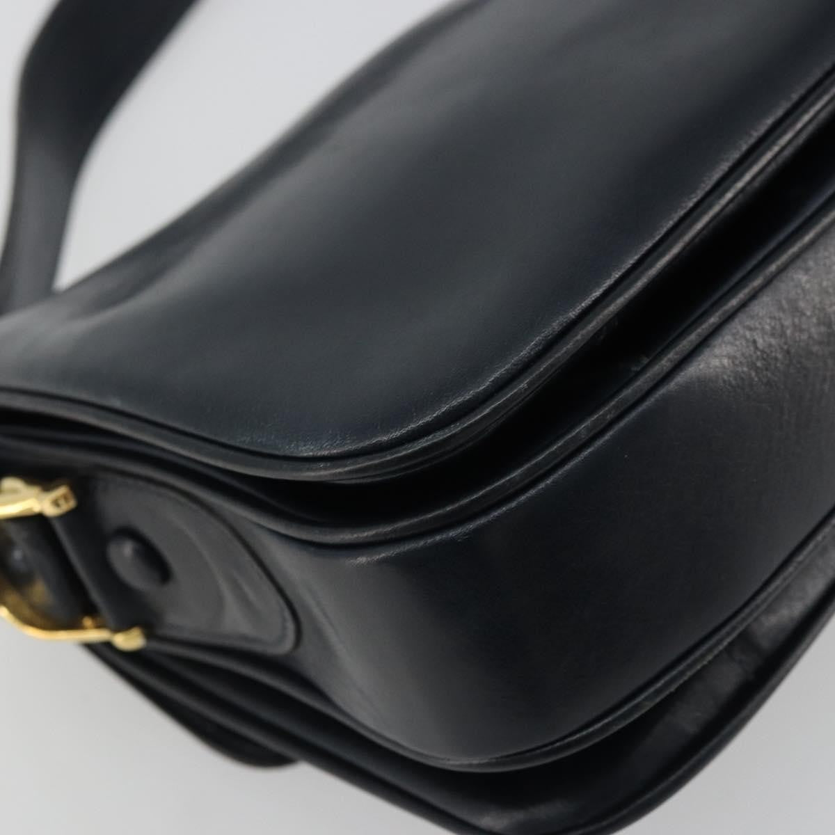 Celine Horse Carriage Leather Black Leather Shoulder Bag Bag (Pre-Owned)