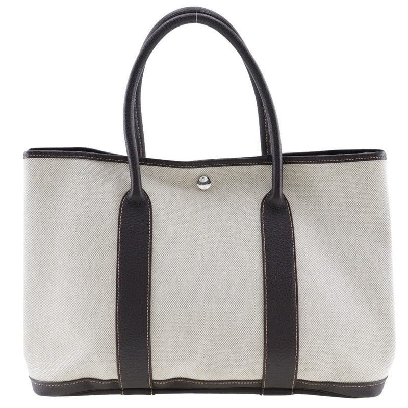 Hermès Garden Party Grey Canvas Tote Bag (Pre-Owned)