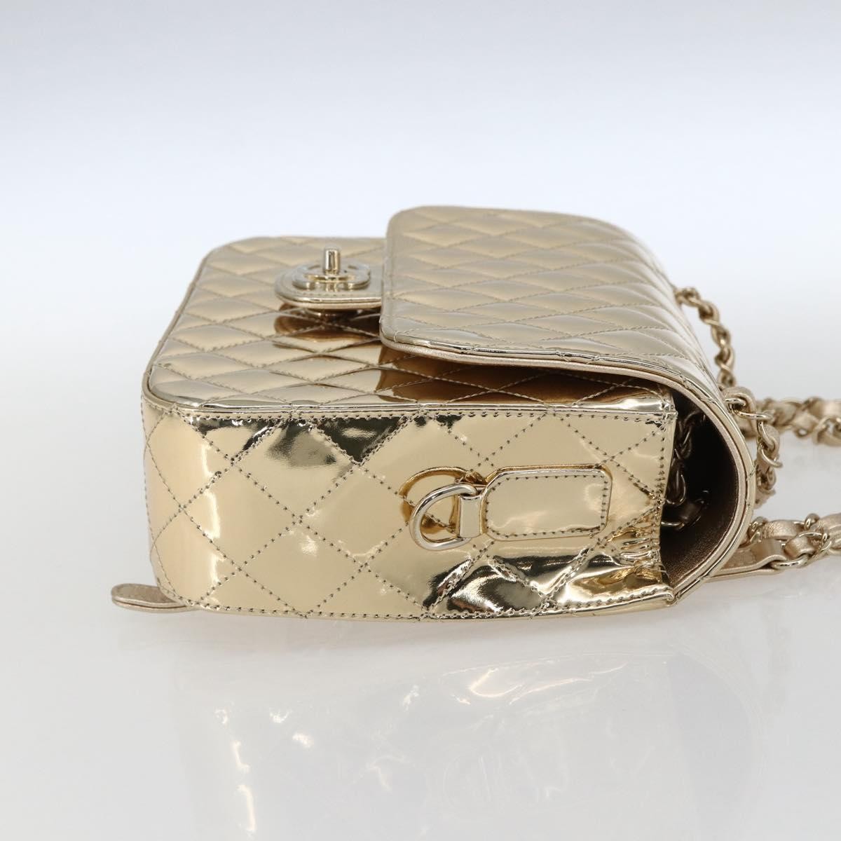 Chanel Hollywood Boulevard Backpack With Star Coin Purse Quilted Metallic Leather Gold Patent_Leather Backpack Bag (Pre-Owned)