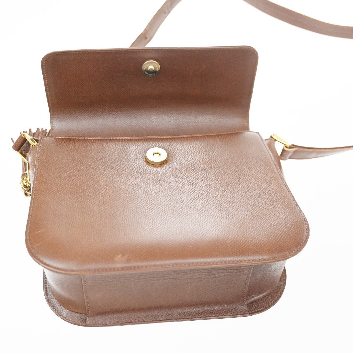 Valentino Garavani Vltn Flap Clutch Leather Brown Leather Shoulder Bag Bag (Pre-Owned)