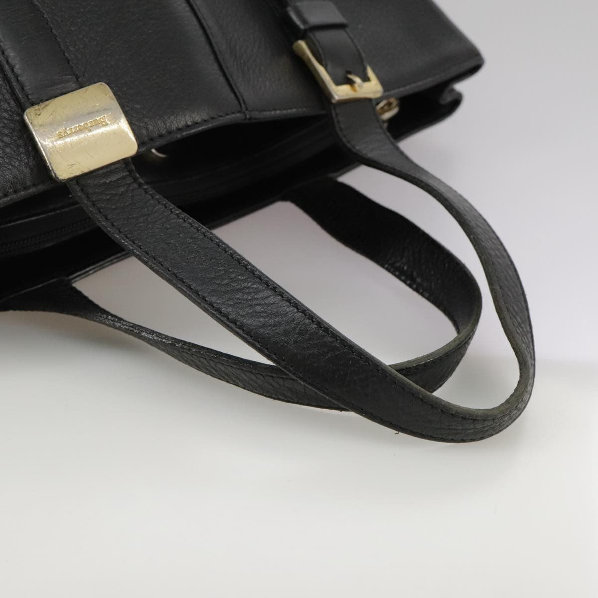 Burberry Handbag Leather Black Leather Handbag (Pre-Owned)