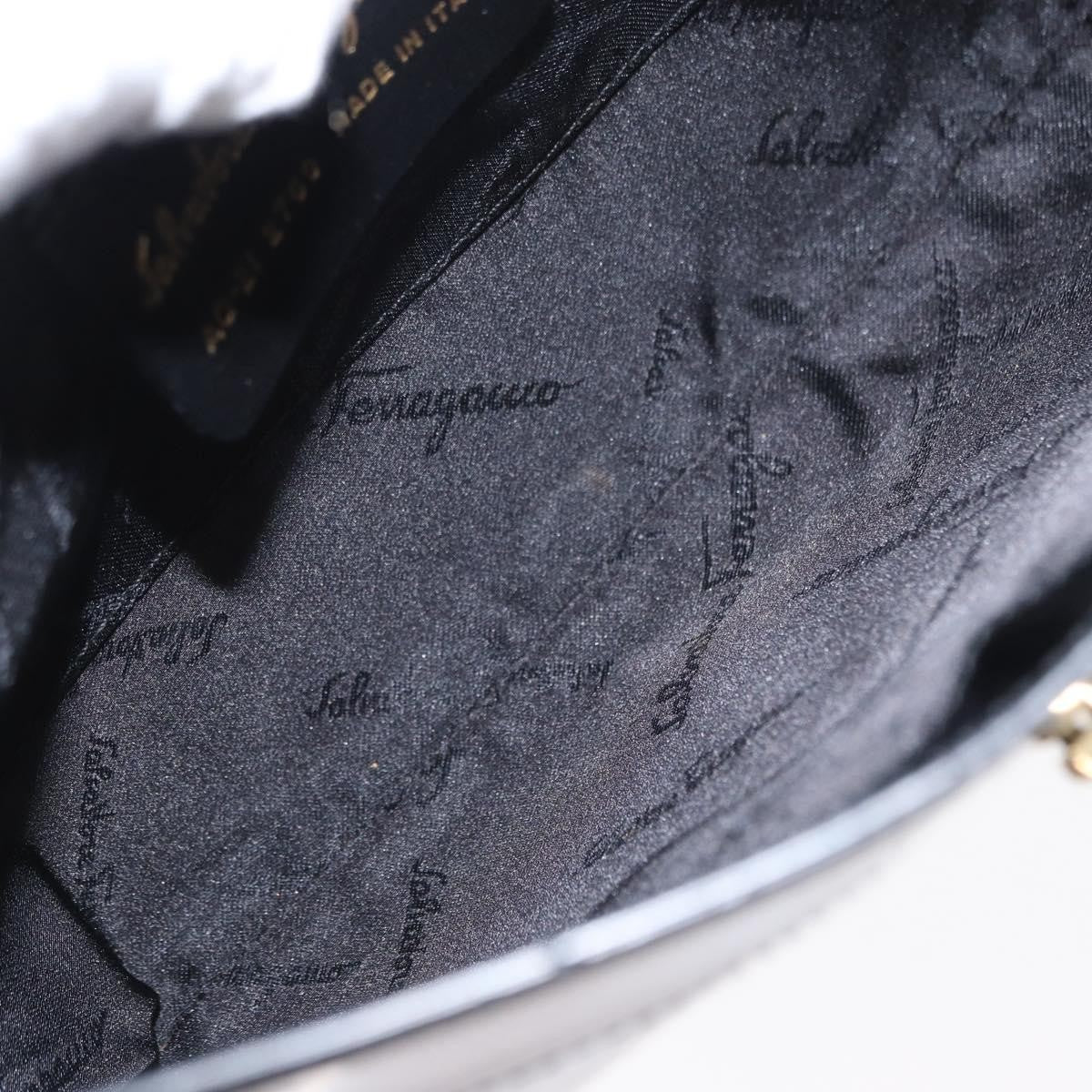 Salvatore Ferragamo Gancini Patent Leather Black Patent_Leather Shoulder Bag Bag (Pre-Owned)