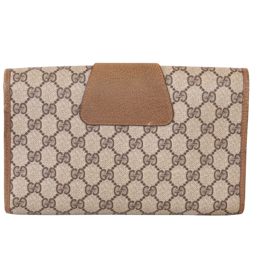 Gucci Sherry Brown Leather Clutch Bag (Pre-Owned)