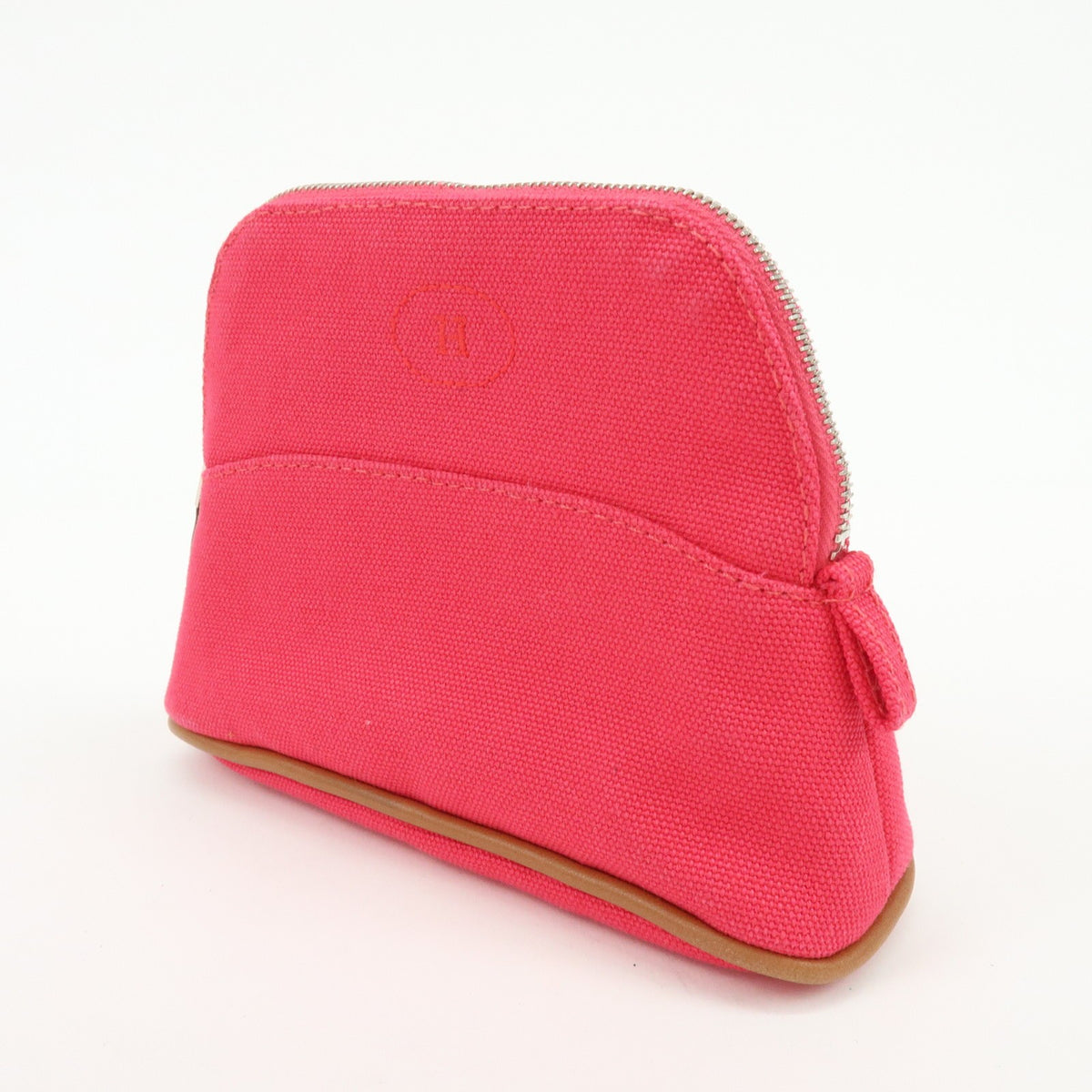 Hermes Bolide Travel Canvas Pink Cotton Clutche & Pouche Bag (Pre-Owned)