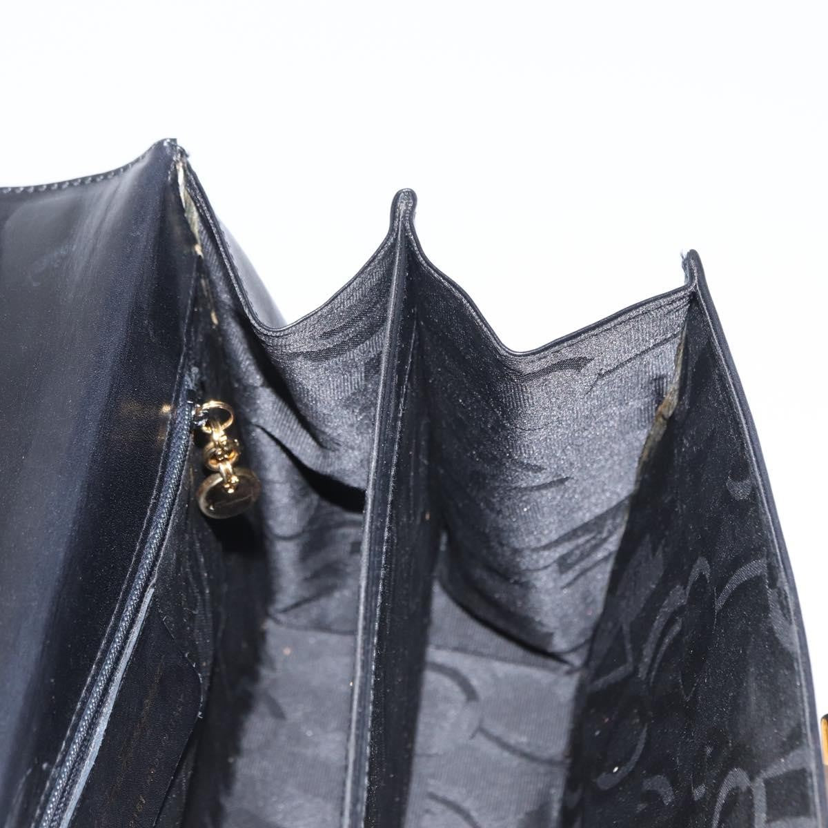 Salvatore Ferragamo Convertible Top Handle Leather Black Leather Handbag (Pre-Owned)