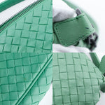 Bottega Veneta Intrecciato Green Leather Handbag (Pre-Owned)