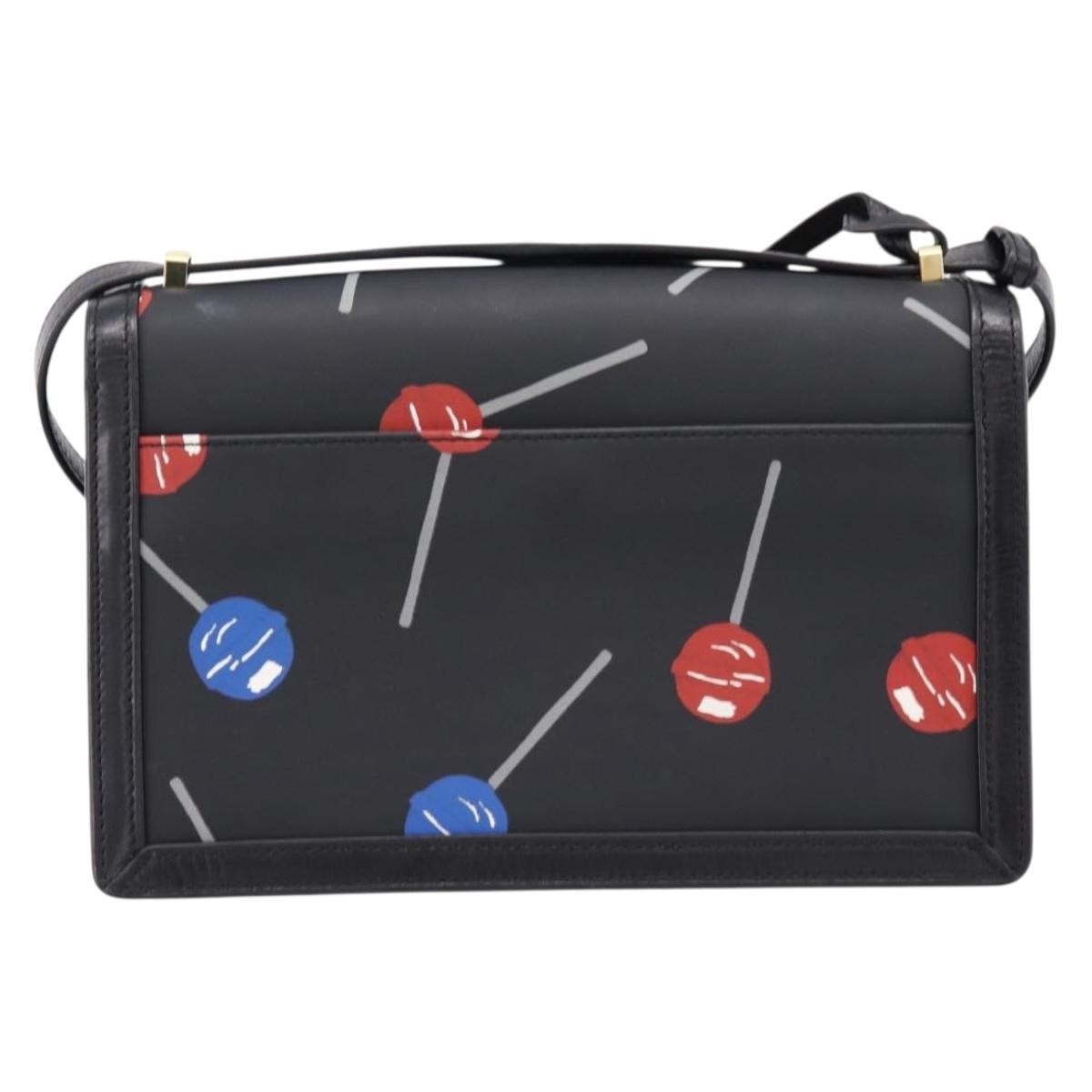 Loewe Barcelona Printed Leather Black Leather Shoulder Bag Bag (Pre-Owned)