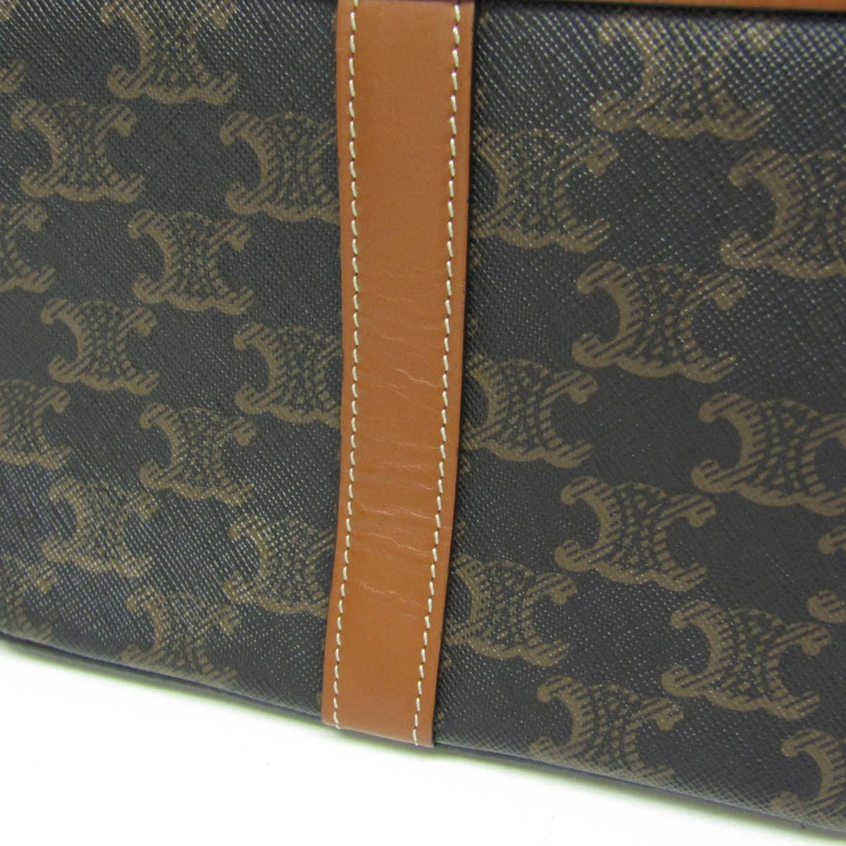 Celine Teen Cabas De France Triomphe Coated Canvas Brown Canvas Handbag (Pre-Owned)
