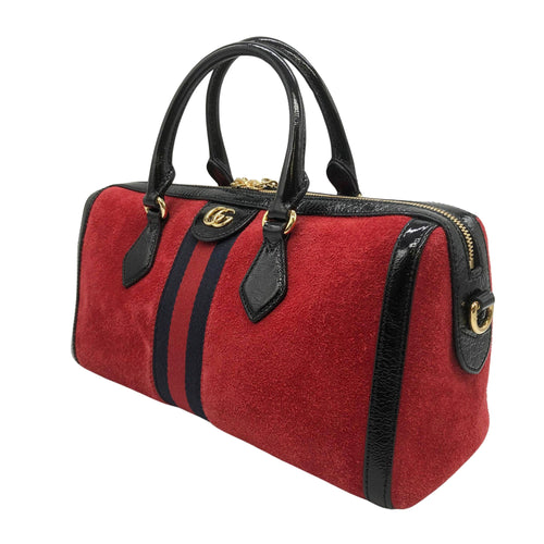 Gucci Ophidia Red Suede Handbag (Pre-Owned)