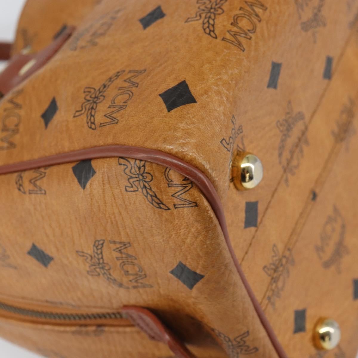 MCM Visetos Logogramme Leather Brown Leather Handbag (Pre-Owned)