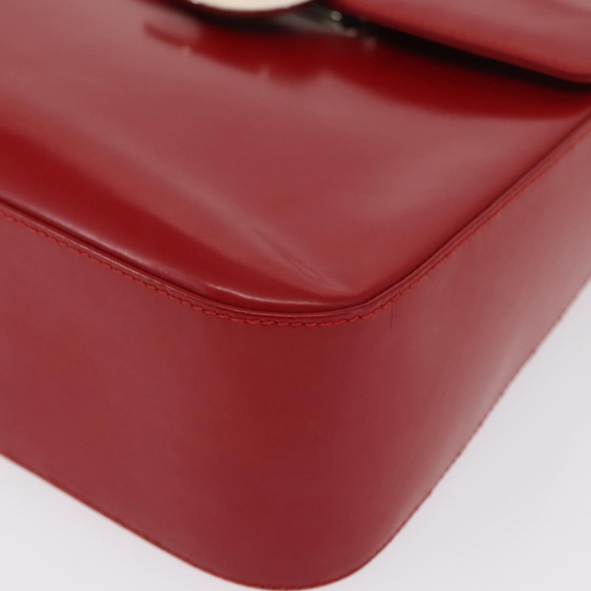 Salvatore Ferragamo Vala Leather Red Leather Handbag (Pre-Owned)
