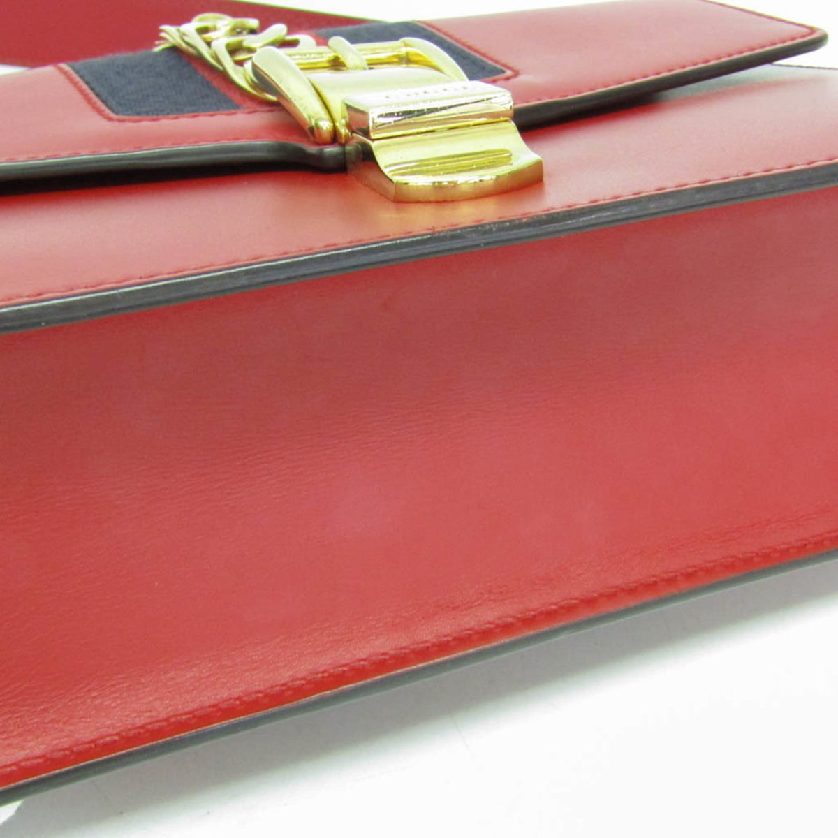 Gucci Sylvie Leather Red Leather Shoulder Bag Bag (Pre-Owned)