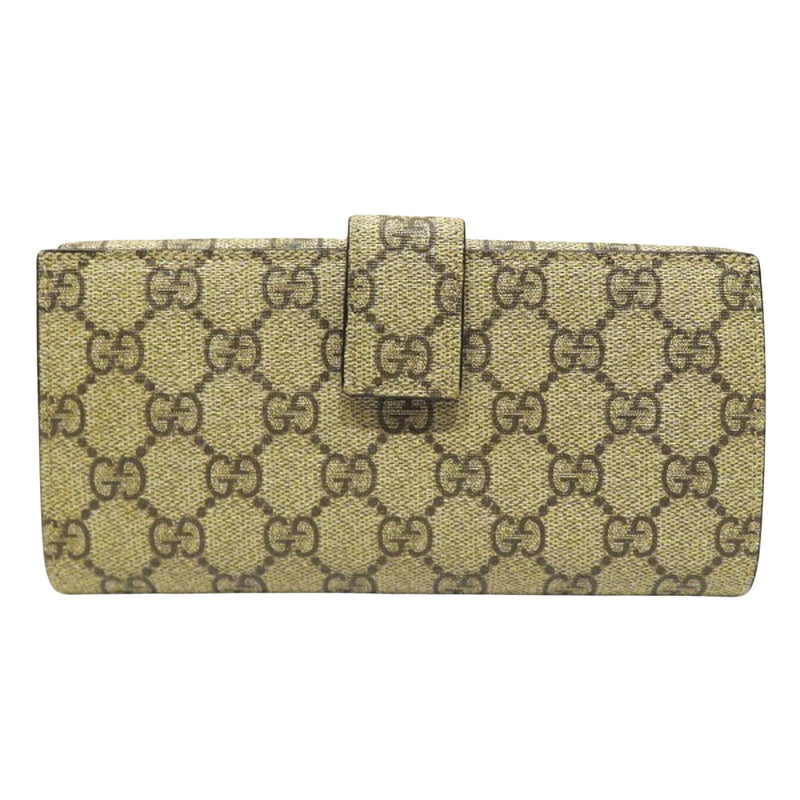 Gucci Gg Supreme Beige Canvas Wallet  (Pre-Owned)