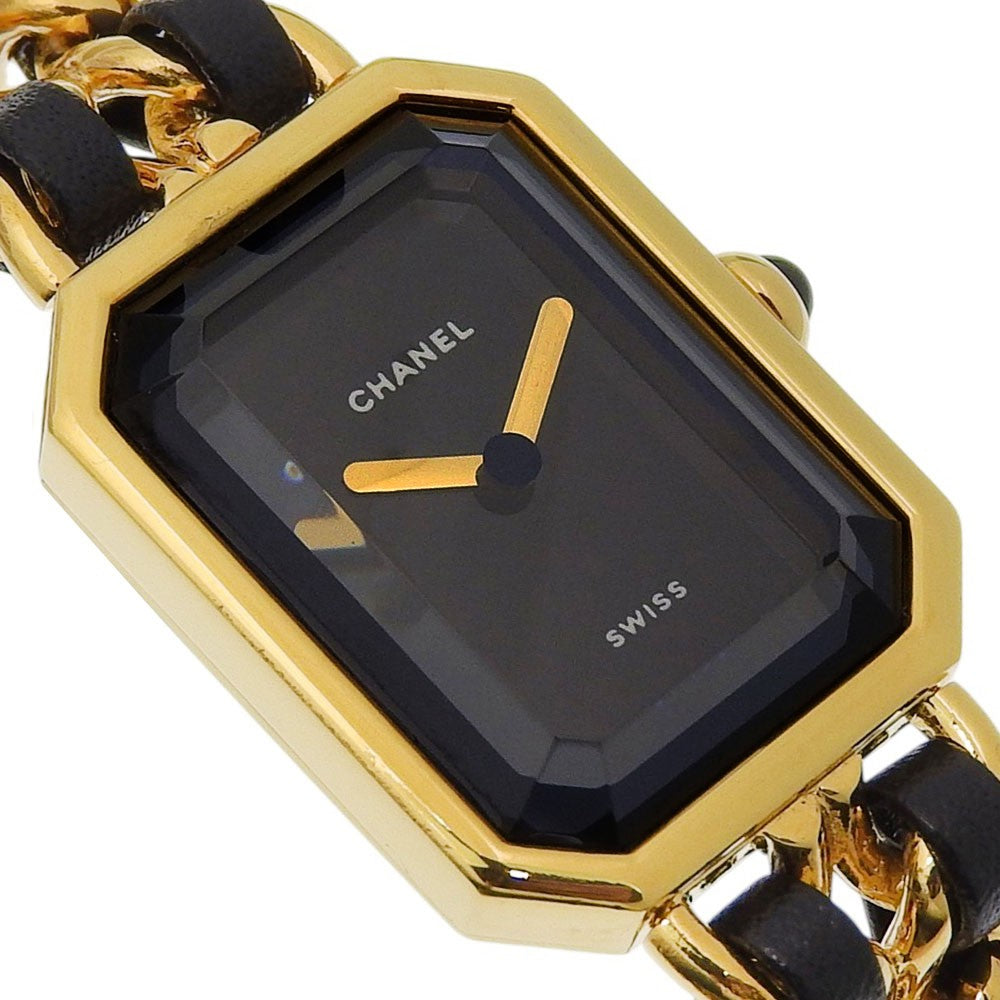 Chanel Premiere Rock Quartz Plated Metal And Leather Watch (Pre-Owned)