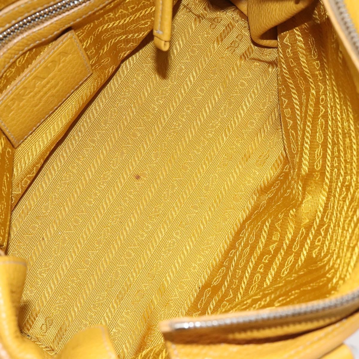 Prada Vintage Leather Yellow Leather Handbag (Pre-Owned)
