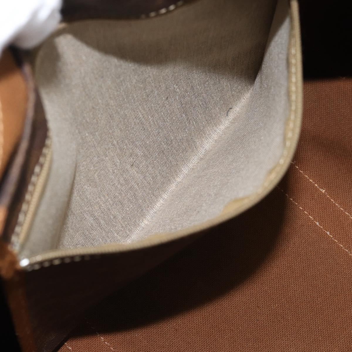 Celine Vintage Macadam Boston Canvas And Leather Brown Canvas Handbag (Pre-Owned)