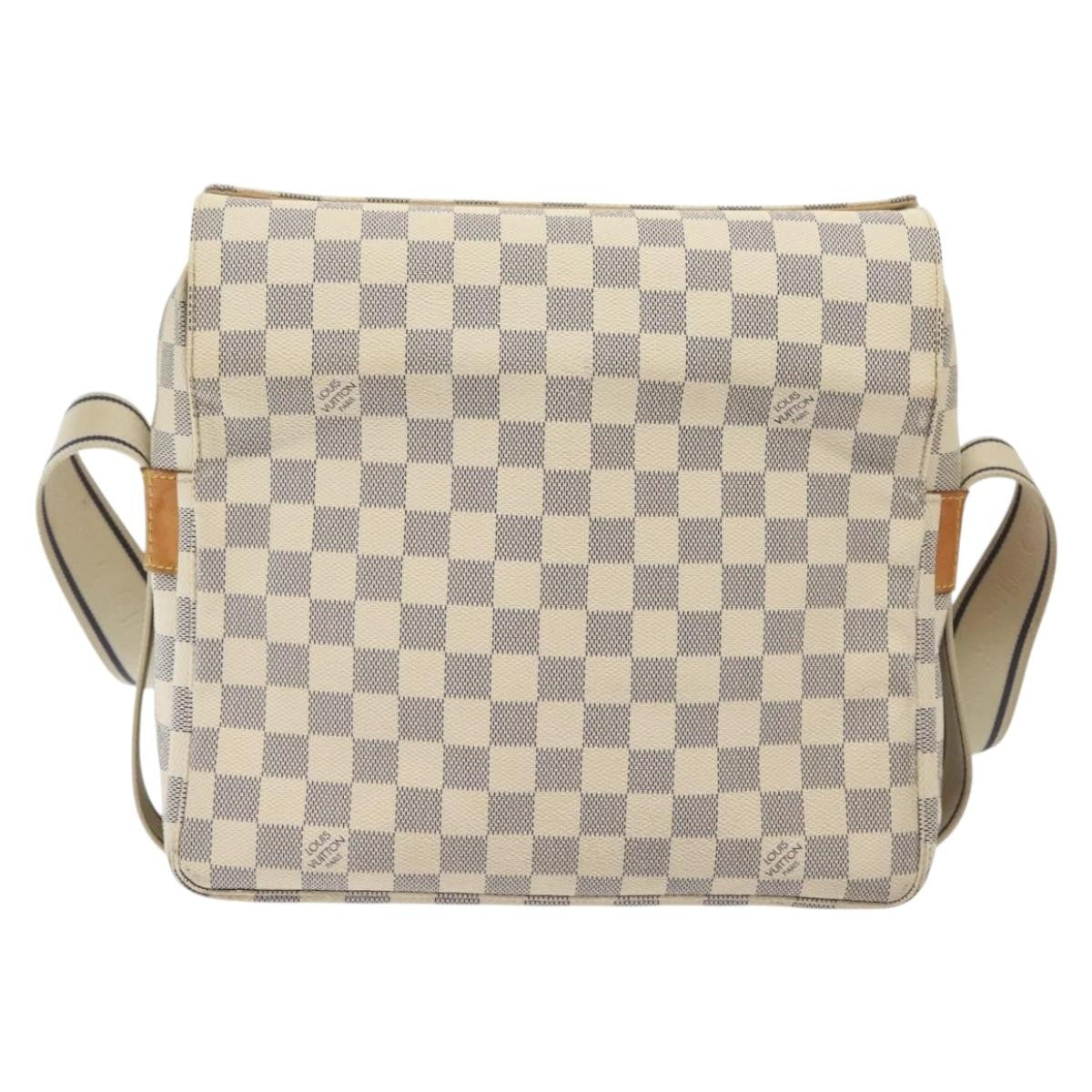 Louis Vuitton Naviglio Damier Ebene White Canvas Shoulder Bag Bag (Pre-Owned)