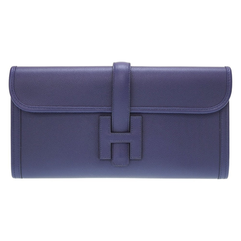 Hermès Jige Purple Leather Clutch Bag (Pre-Owned)