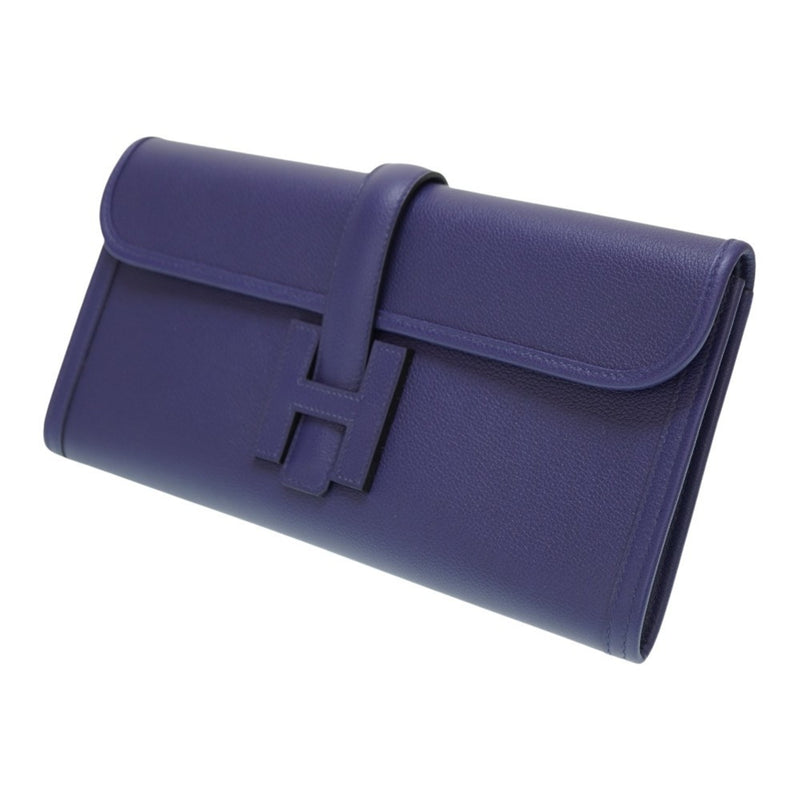 Hermès Jige Purple Leather Clutch Bag (Pre-Owned)
