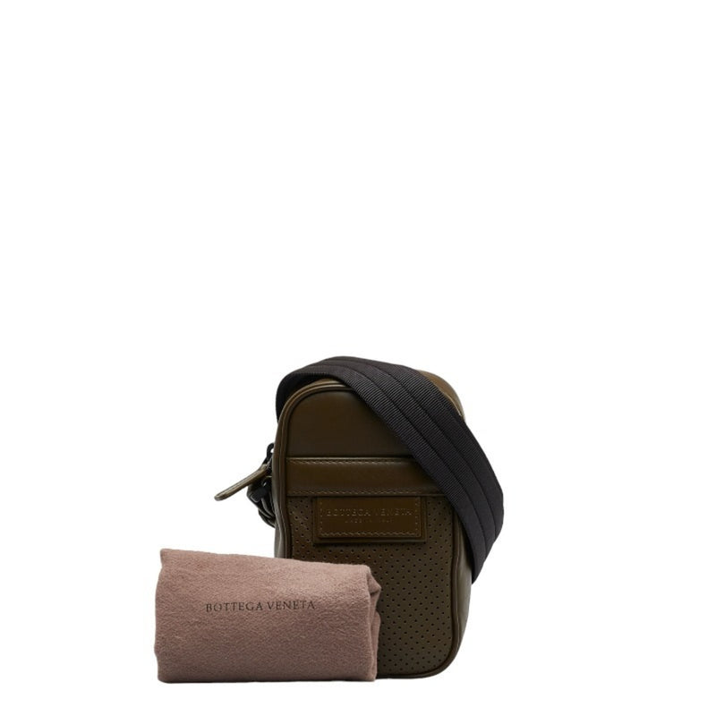 Bottega Veneta Intrecciato Khaki Leather Shopper Bag (Pre-Owned)