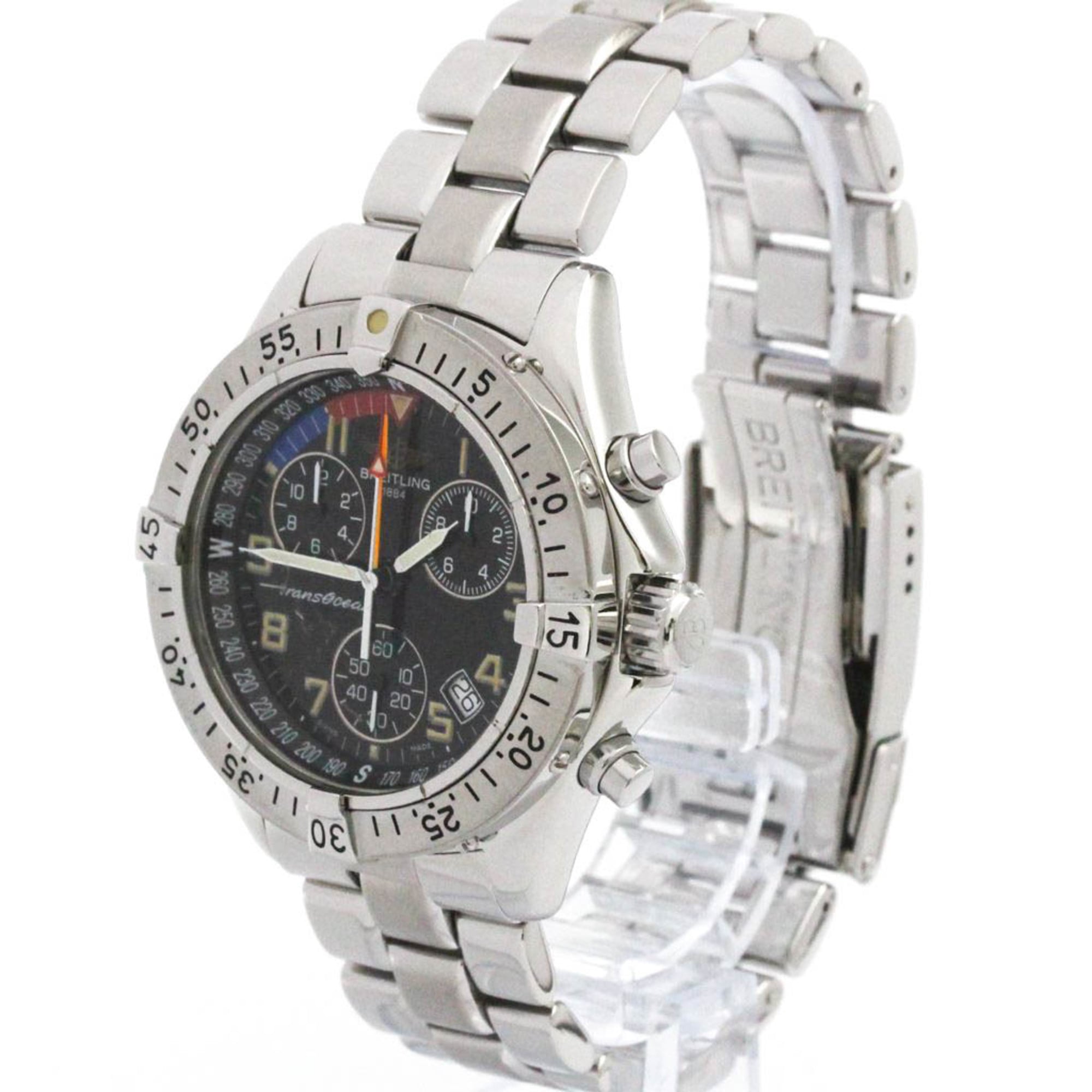 Breitling Transocean Chronograph Stainless Steel Watch (Pre-Owned)