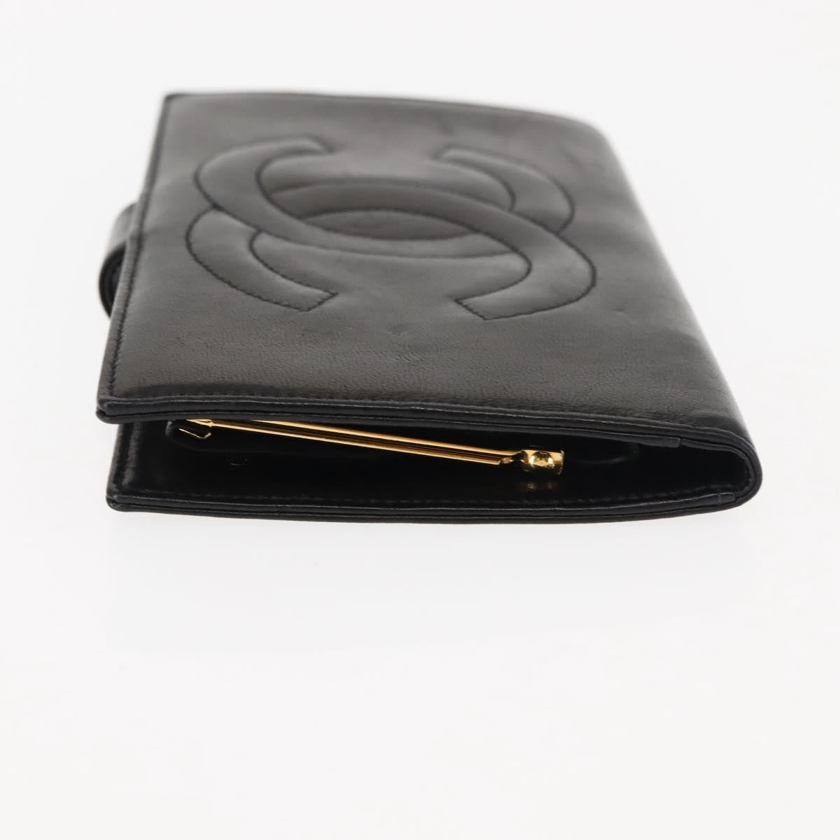 Chanel Timeless Cc French Leather Black Leather Wallets Accessory (Pre-Owned)