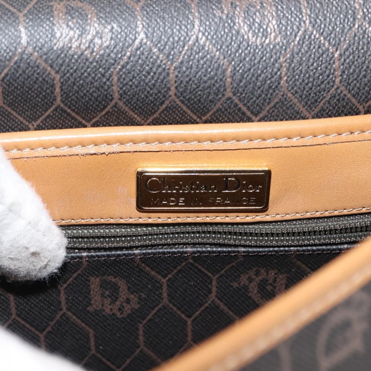 Christian Dior Vintage Honeycomb Canvas And Leather Brown Canvas Shoulder Bag Bag (Pre-Owned)