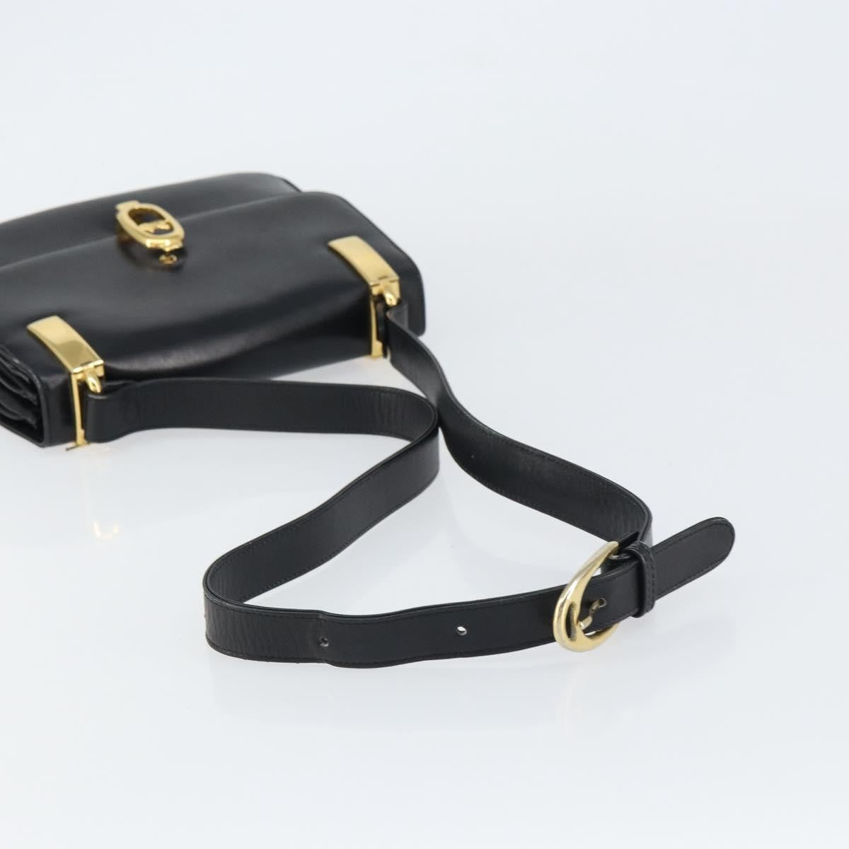 Celine Horse Carriage Leather Black Leather Shoulder Bag Bag (Pre-Owned)