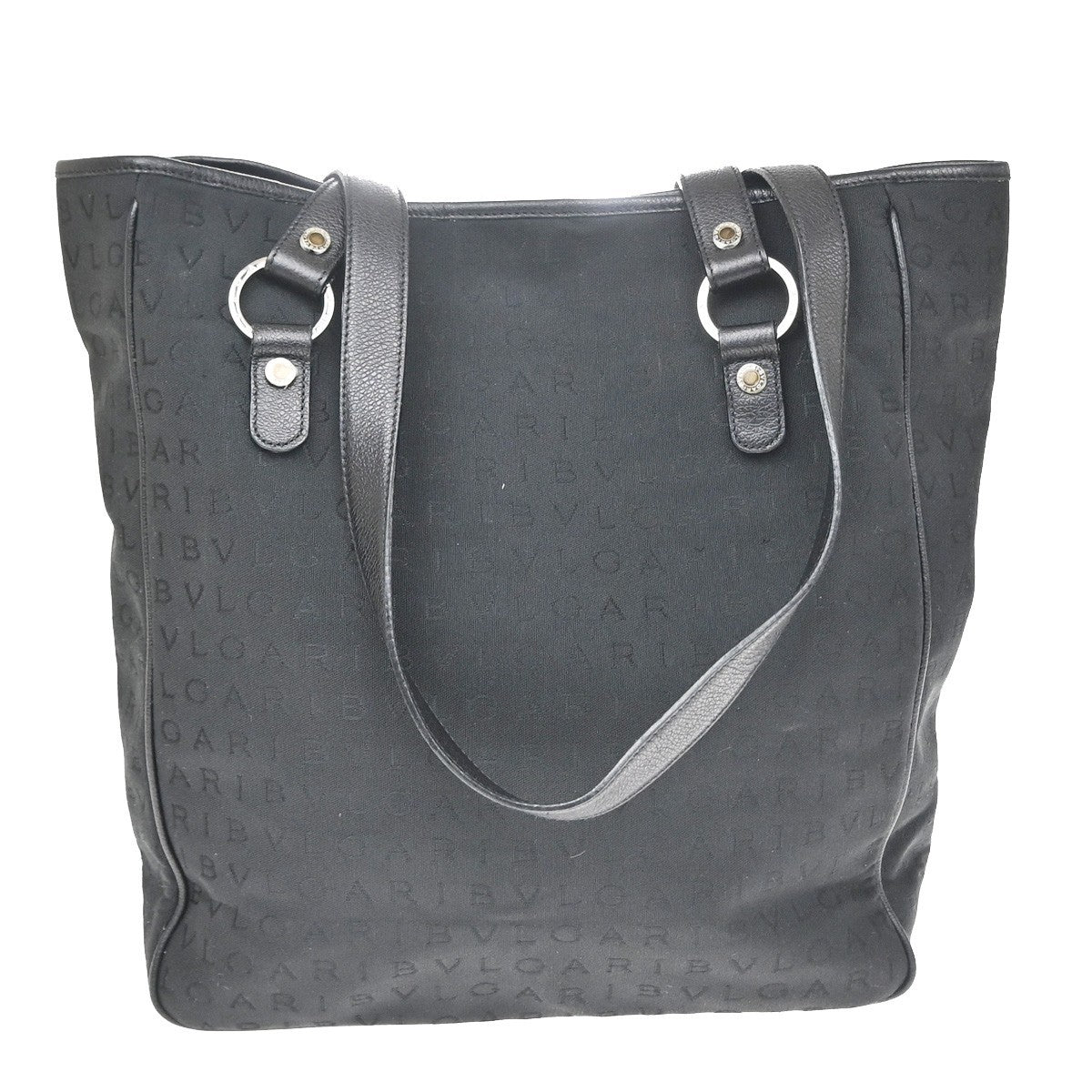 Bvlgari Vintage Canvas Black Canvas Tote Bag Bag (Pre-Owned)