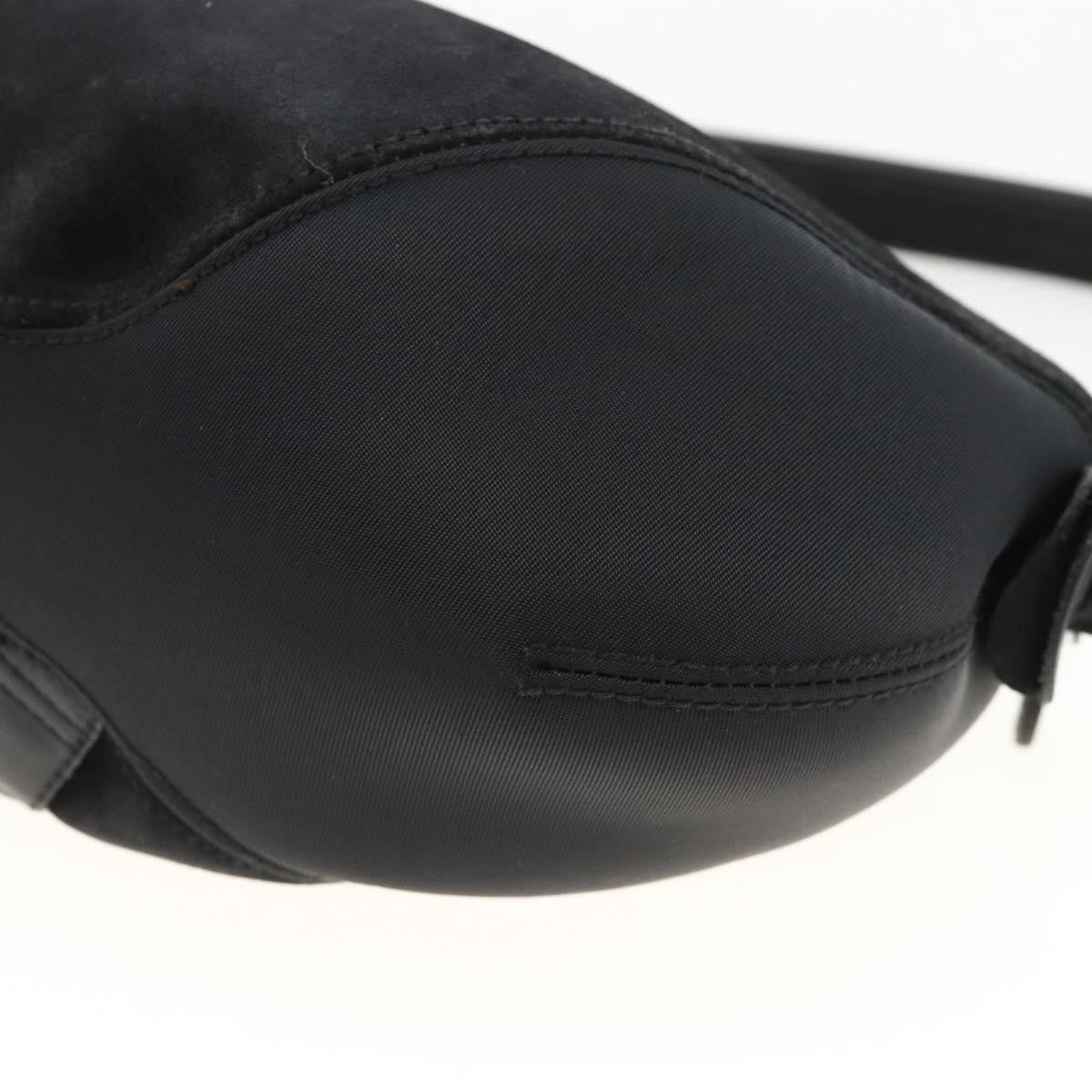 Salvatore Ferragamo Gancini Suede Black Suede Shoulder Bag Bag (Pre-Owned)