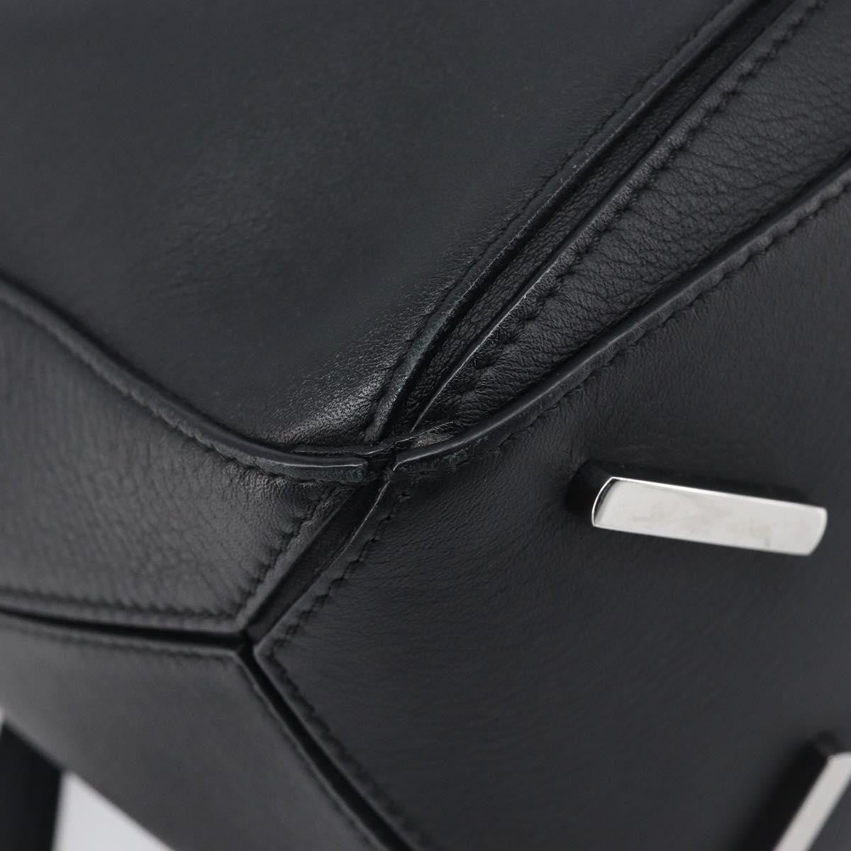 Loewe Puzzle Leather Black Leather Handbag (Pre-Owned)