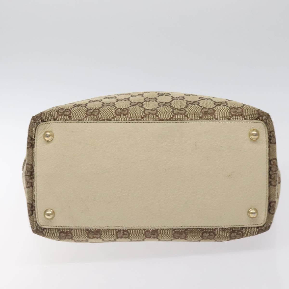 Gucci Gg Canvas Canvas Beige Canvas Tote Bag Bag (Pre-Owned)