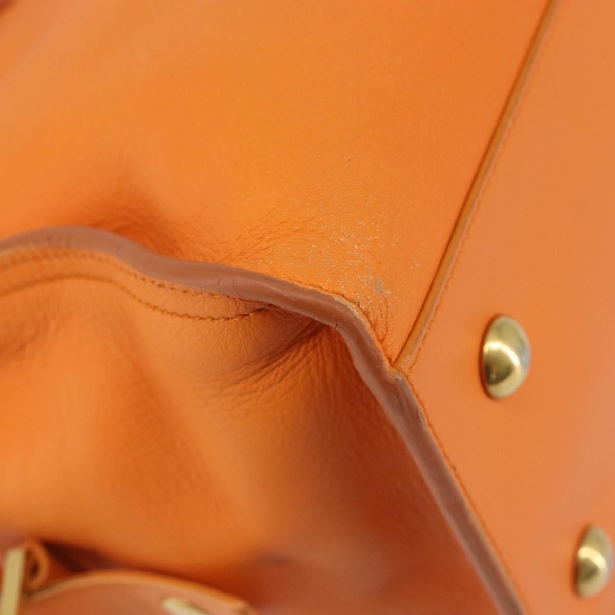 Saint Laurent Classic Y Cabas Leather Orange Leather Tote Bag Bag (Pre-Owned)