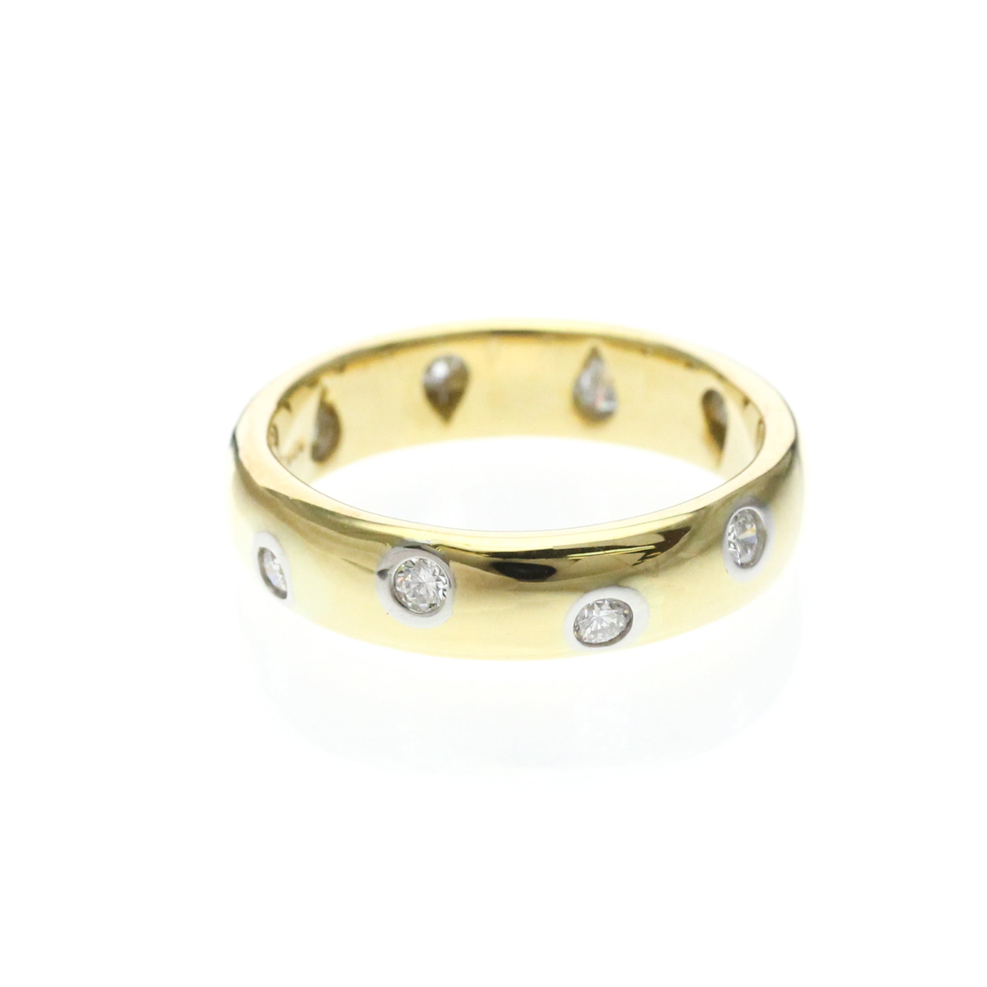 Tiffany & Co. Dots Platinum And Yellow Gold (18K) With Diamond Gold Yellow_Gold Ring Jewelry (Pre-Owned)