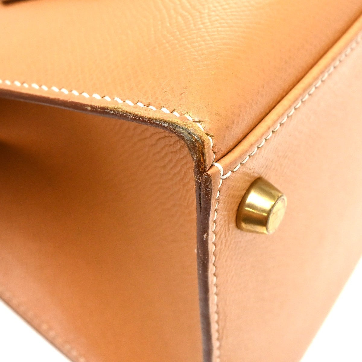 Hermes Kelly Beige Courchevel With Gold Hardware Beige Leather Handbag (Pre-Owned)