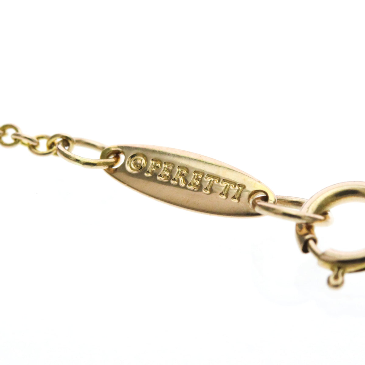Tiffany & Co. Elsa Peretti Open Heart Pendant 18K Yellow Gold Gold Pink_Gold Necklace Jewelry (Pre-Owned)