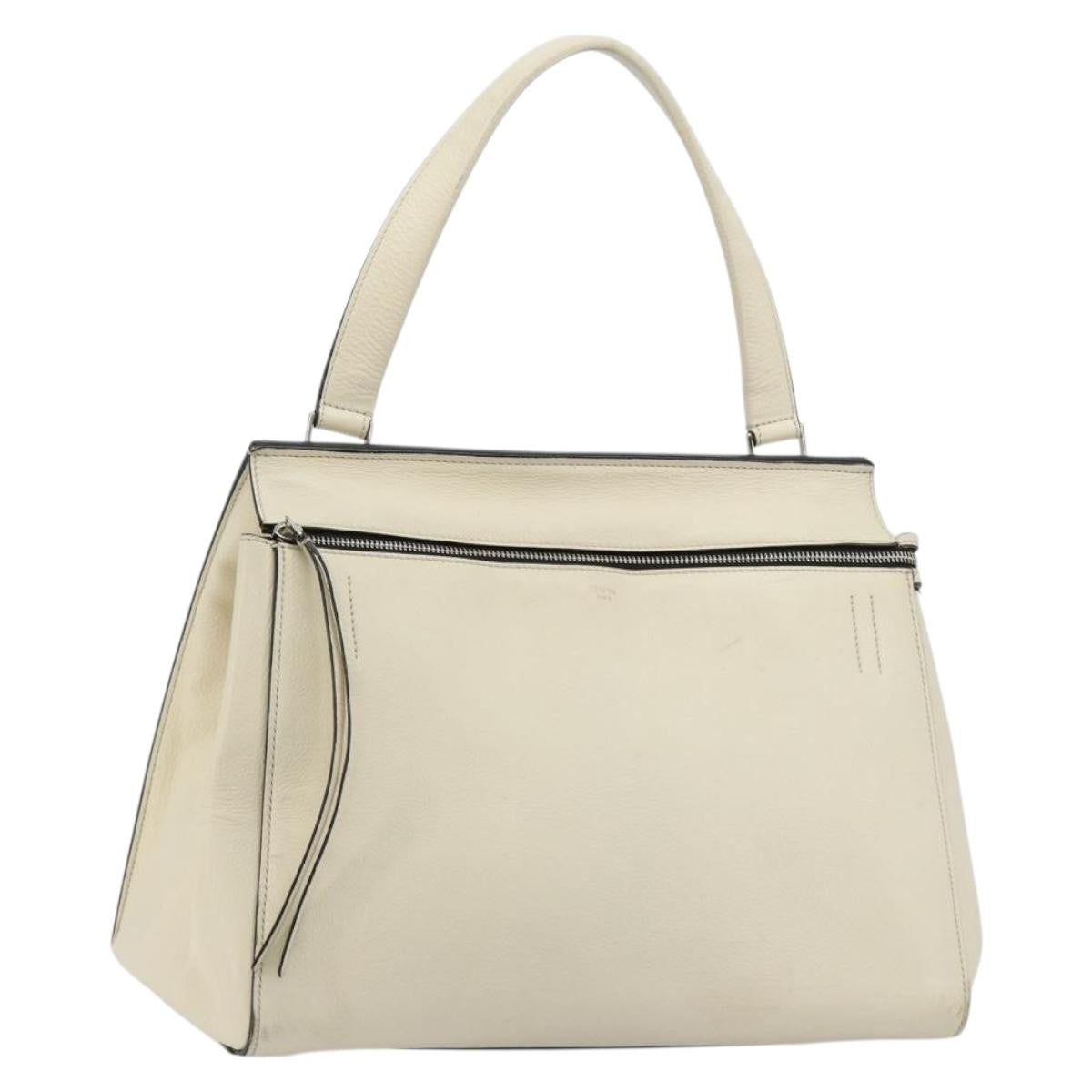 Celine Edge Leather White Leather Handbag (Pre-Owned)