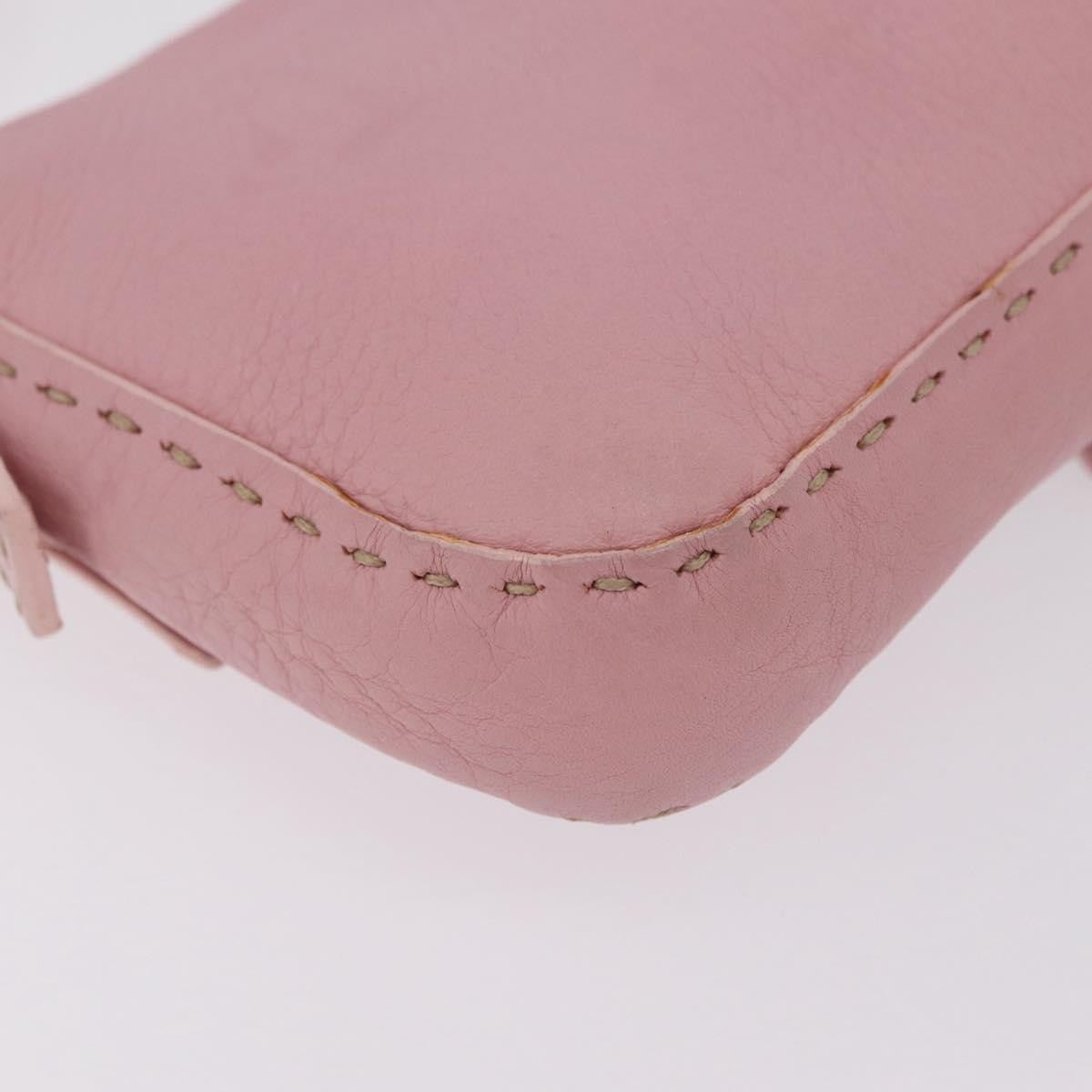 Fendi Selleria Baguette Leather Pink Leather Handbag (Pre-Owned)