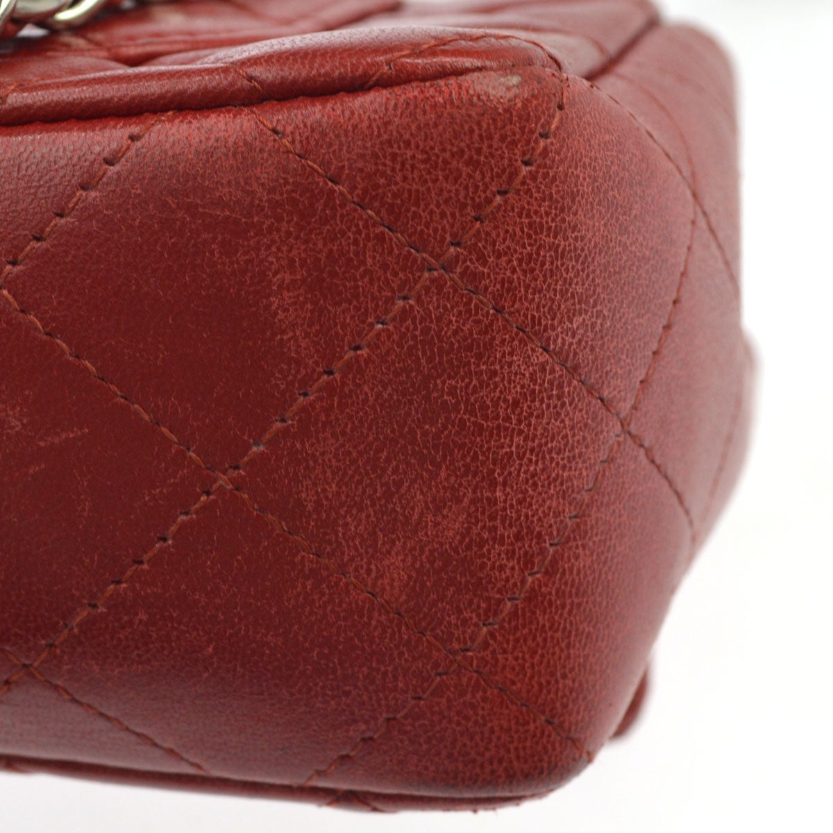 Chanel Classic Single Flap Bag Quilted Lambskin Red Leather Shoulder Bag Bag (Pre-Owned)