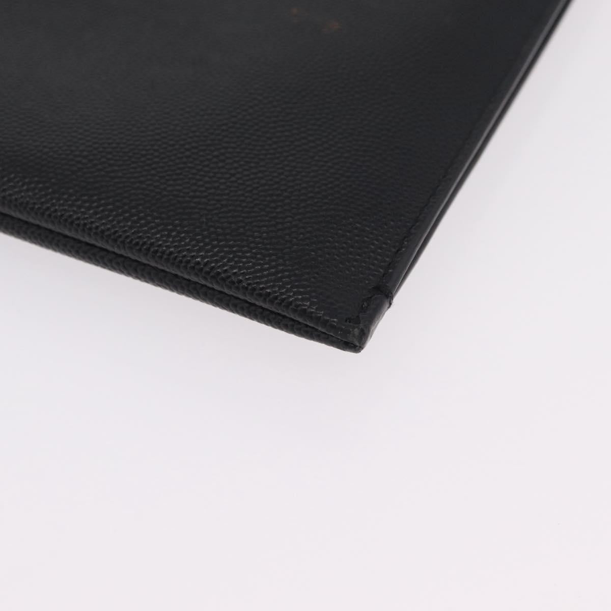 Saint Laurent Letters Zip Clutch Leather Black Leather Clutche & Pouche Bag (Pre-Owned)