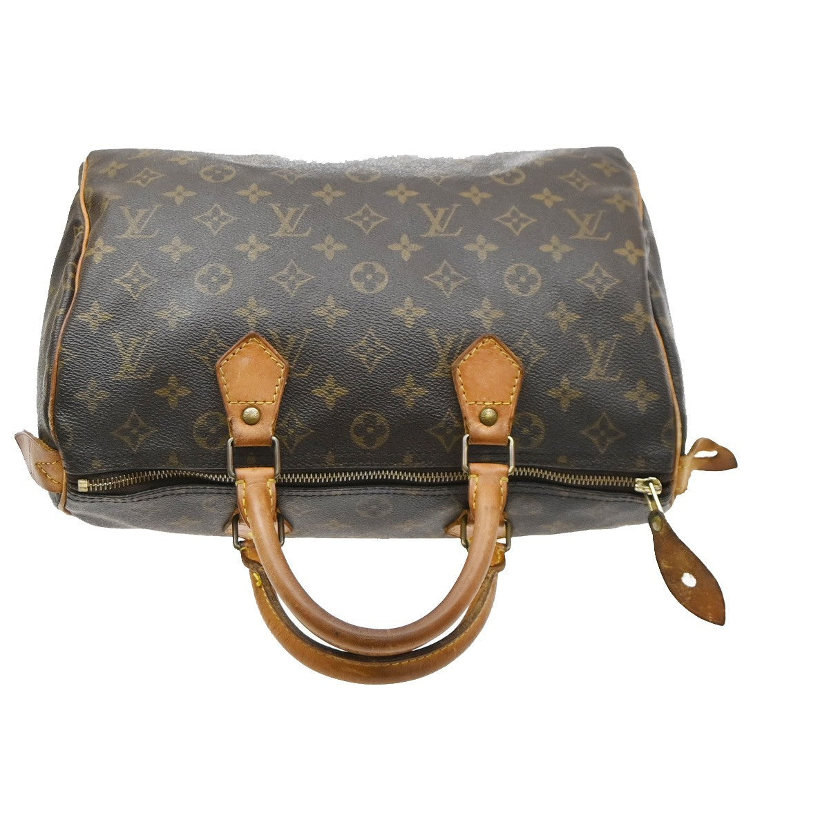 Louis Vuitton Speedy Monogram Canvas Brown Leather Handbag (Pre-Owned)