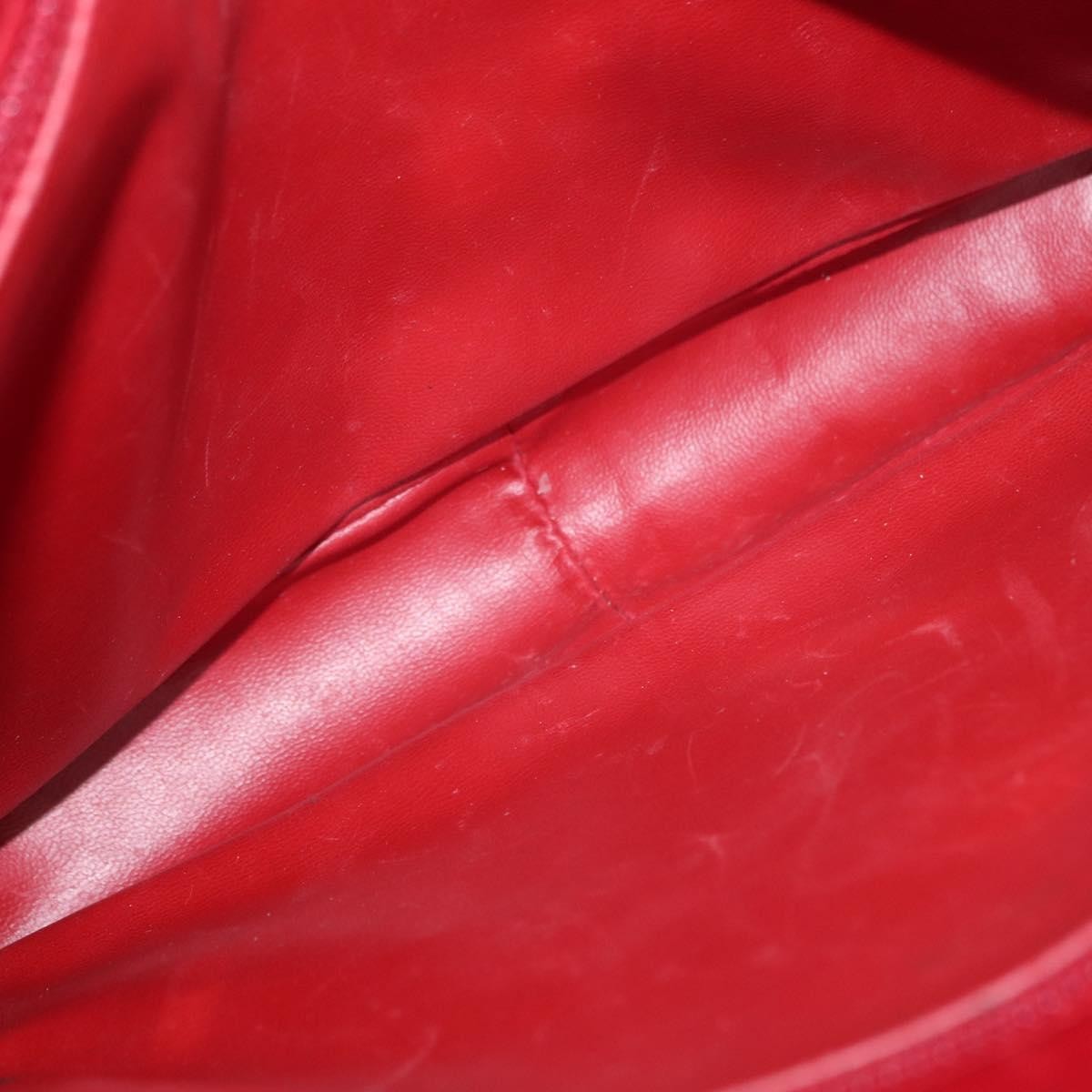 Chanel Vintage Slit Pocket Quilted Lambskin Red Leather Shoulder Bag Bag (Pre-Owned)