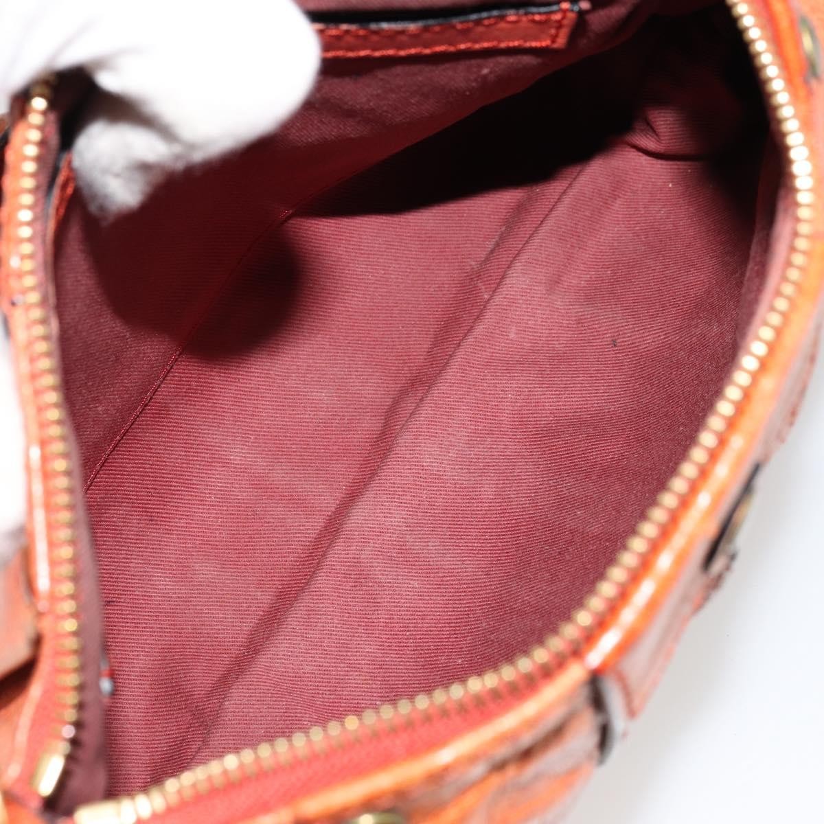 Chloe Heloise Zip Tote Leather Orange Leather Handbag (Pre-Owned)