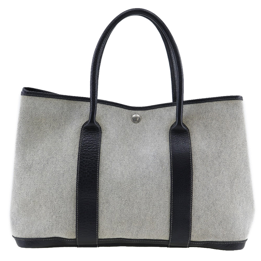 Hermès Garden Party Grey Canvas Tote Bag (Pre-Owned)
